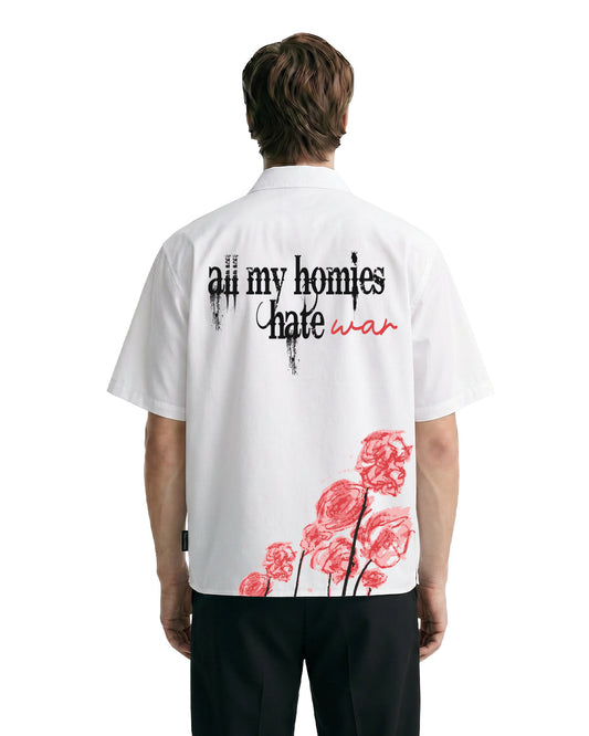 WildFlex Premium Hate War Half Sleeve Cotton Shirt for Men