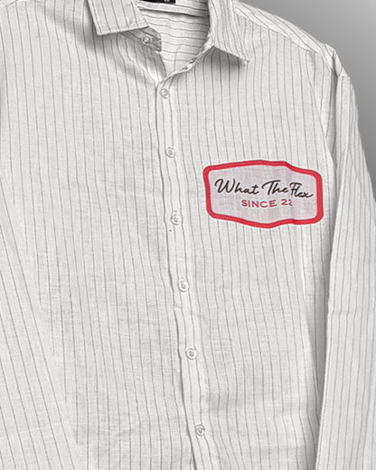 WildFlex Premium Lost Faces Linen Striped Shirt for Men