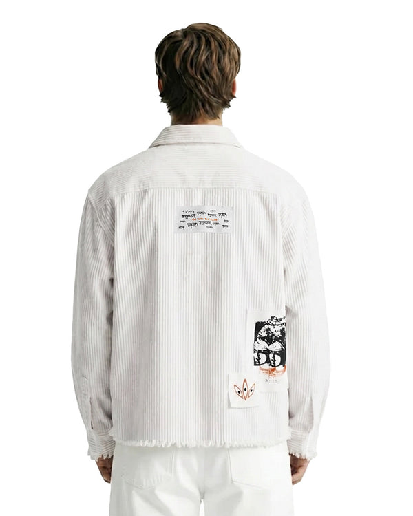 WildFlex Premium Flow State White Ribbed Shirt for Men