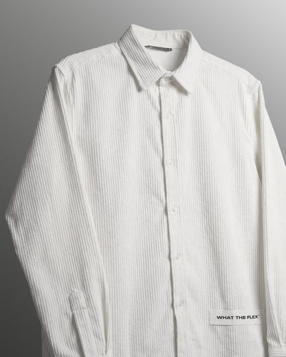 WildFlex Premium Flow State White Ribbed Shirt for Men