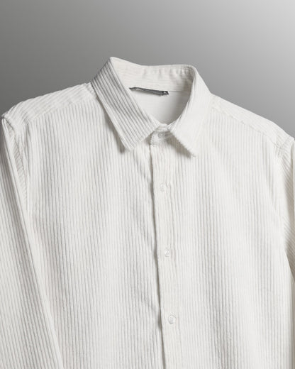 WildFlex Premium Flow State White Ribbed Shirt for Men